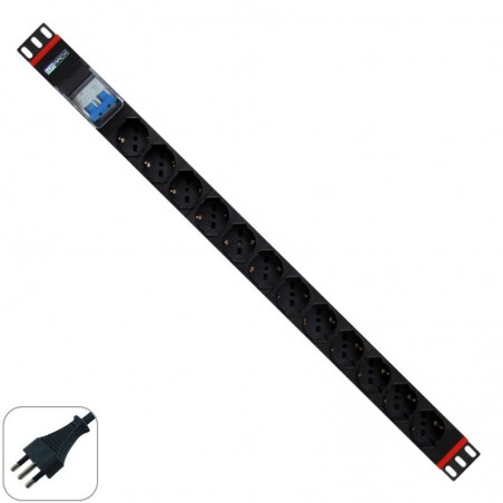 MULTIPRESA RACK 19" 12 X ITA/SCHUKO CON